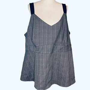 Torrid Wm’s Sz 4 Grey Chevron Ponte Peplum Tank Top